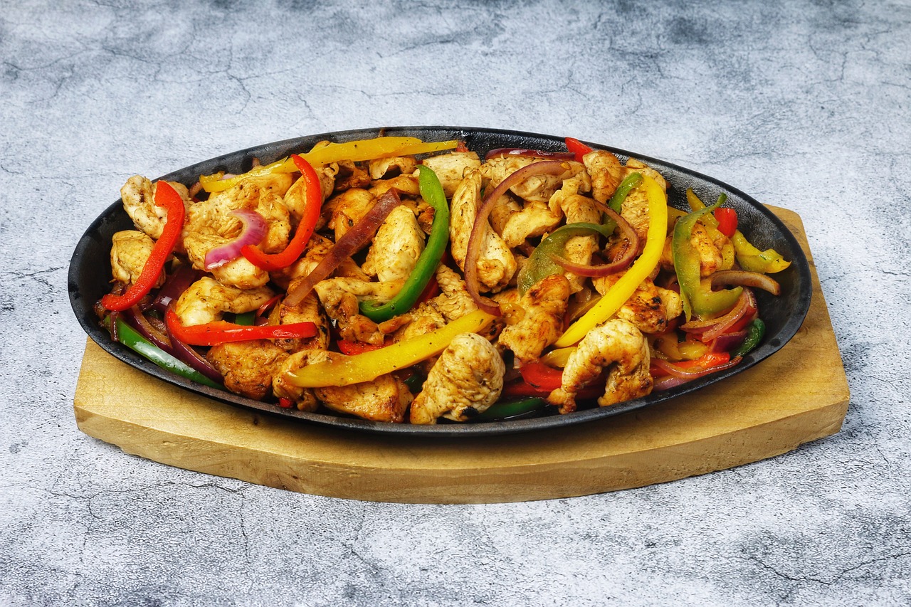 fajitas, meal, platter