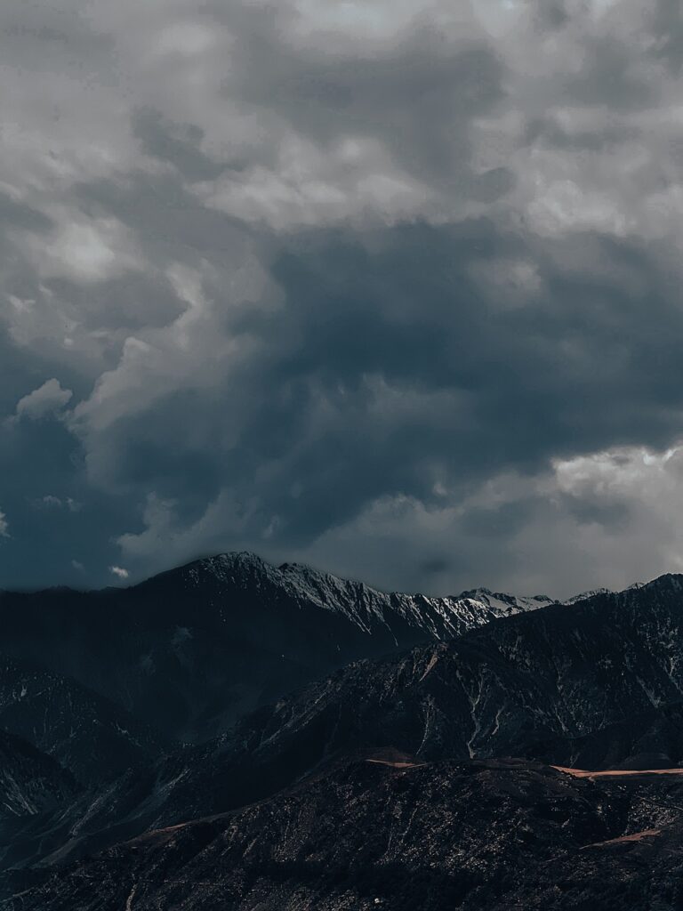 mountain, snow, highway